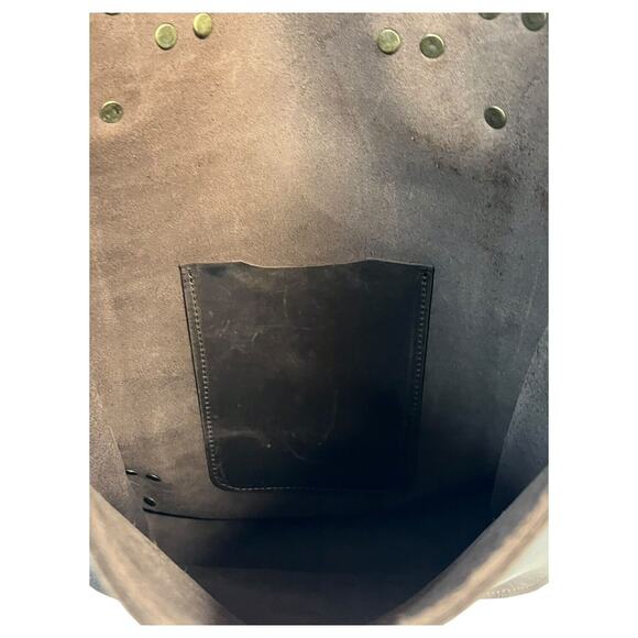 Leather Handmade Backpack Laptop Flap Closure Adjustable Clasp Unisex Brown - Picture 10 of 16